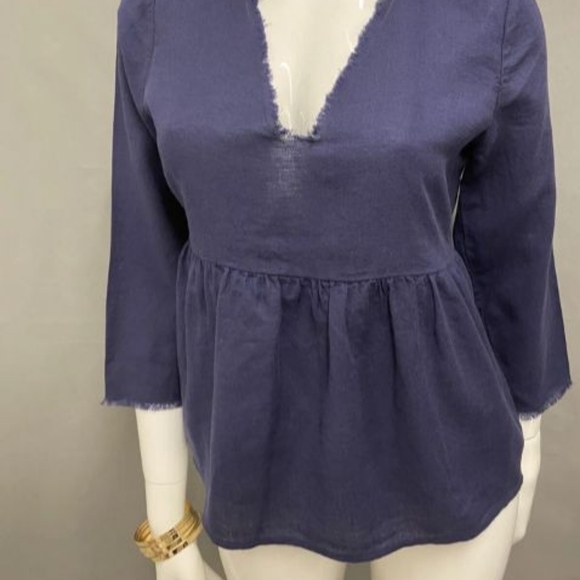 Dark Blue Babydoll Blouse By Tavik - Picture 1 of 4